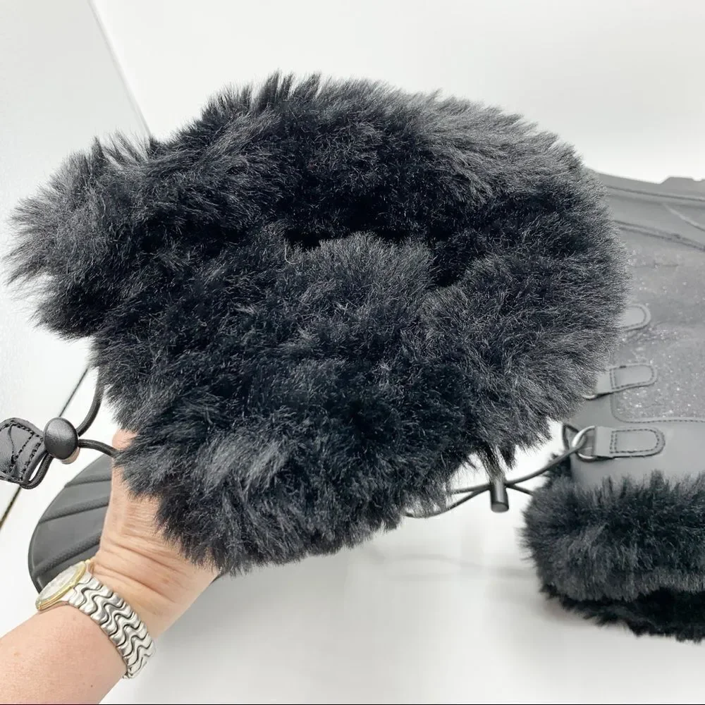 Cat &‎ Jack Thermolite Black Sparkle Winter Boots